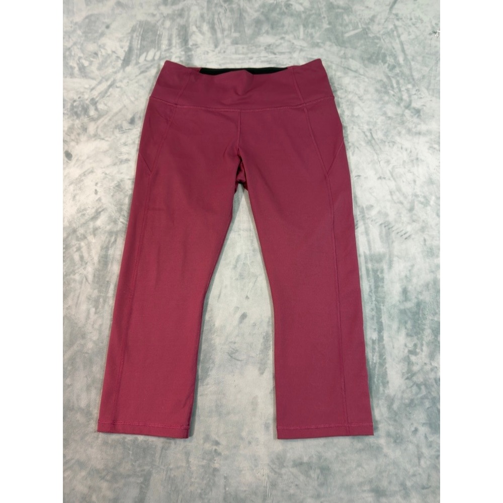 Under Armour HeatGear Cropped Leggings Berry Pink Womens Athletic Pants